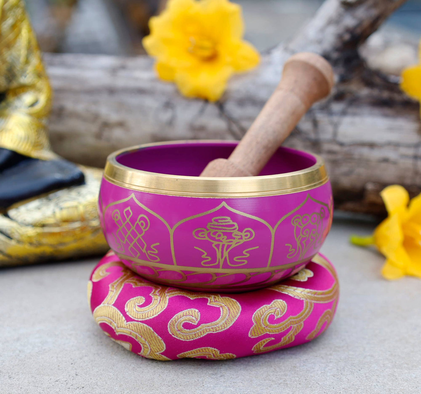 Tibetan Singing Bowl - Complete Set For Meditation & Yoga