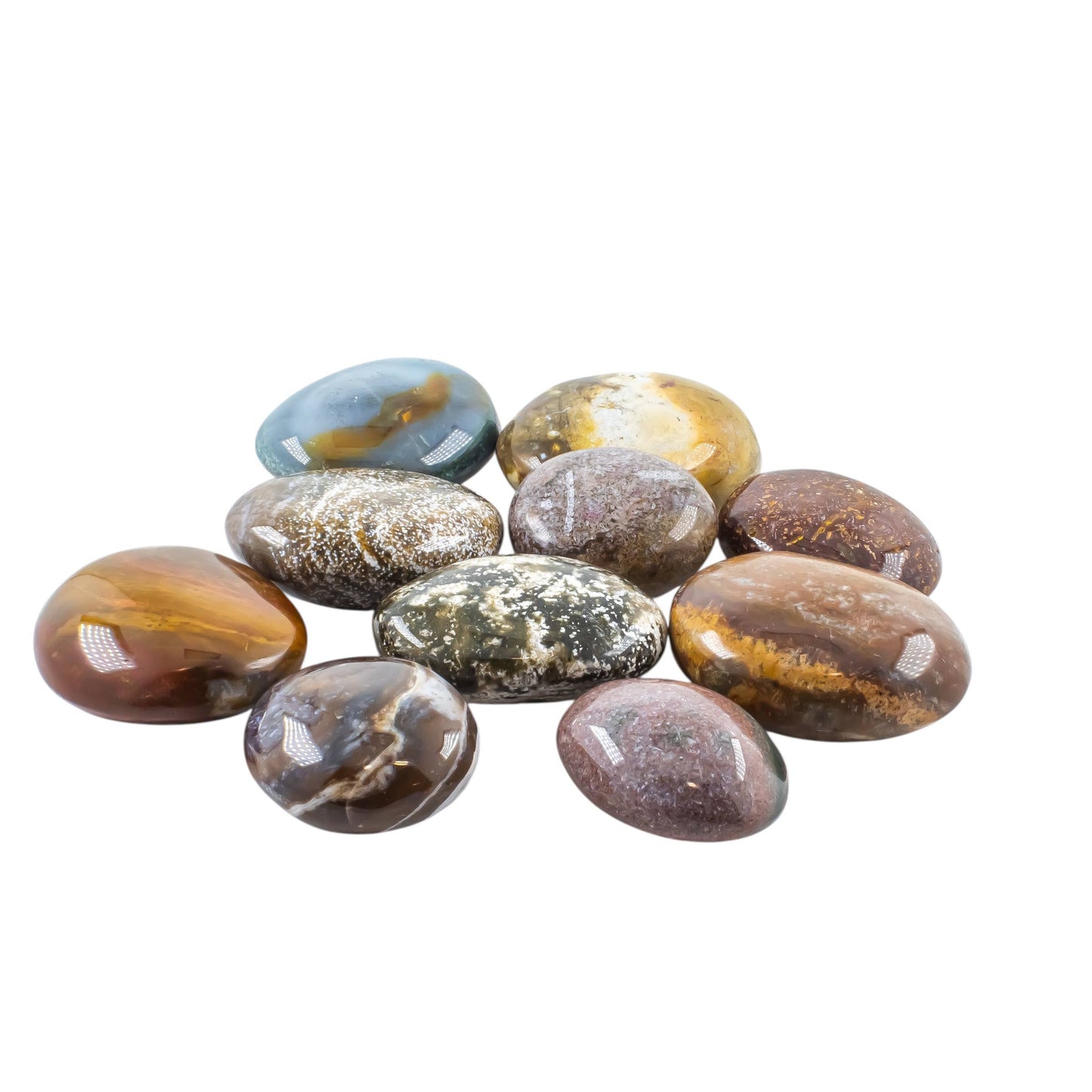 Ocean Jasper Gallets Pillow Palm Stone