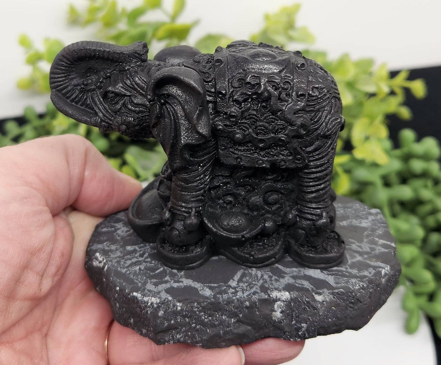 Shungite Figurine Elephant (3 1/8"x4") (EMF Protection)