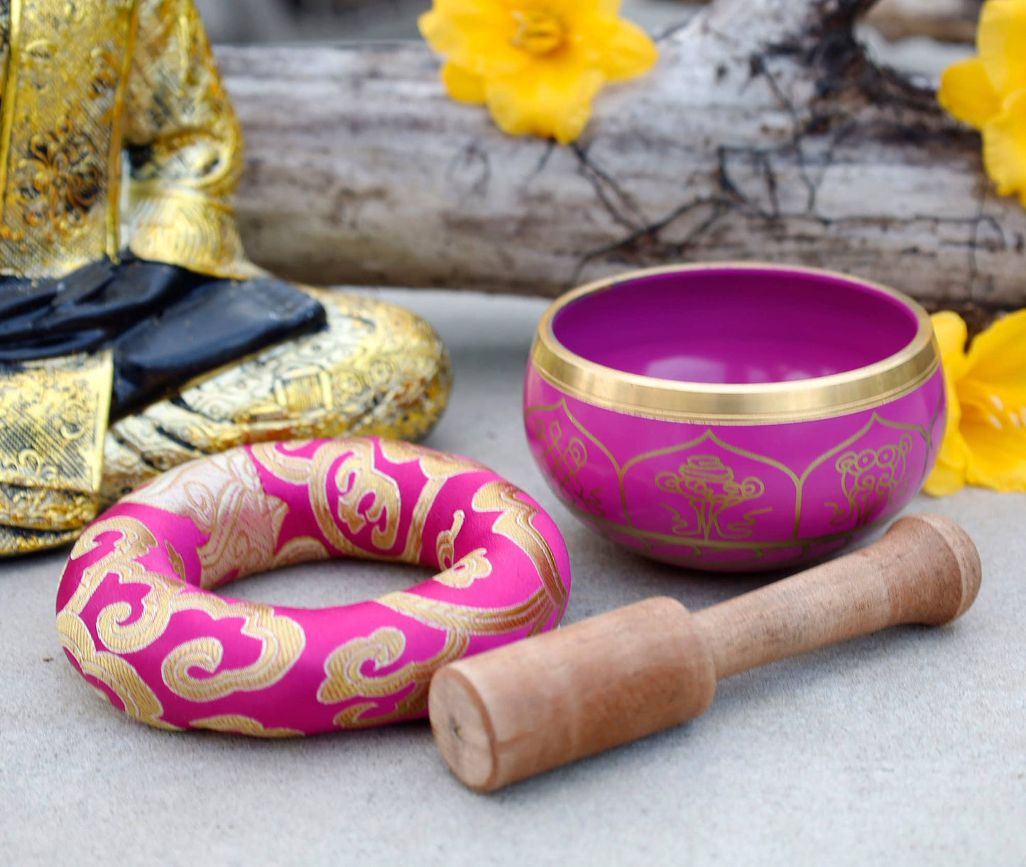 Tibetan Singing Bowl - Complete Set For Meditation & Yoga