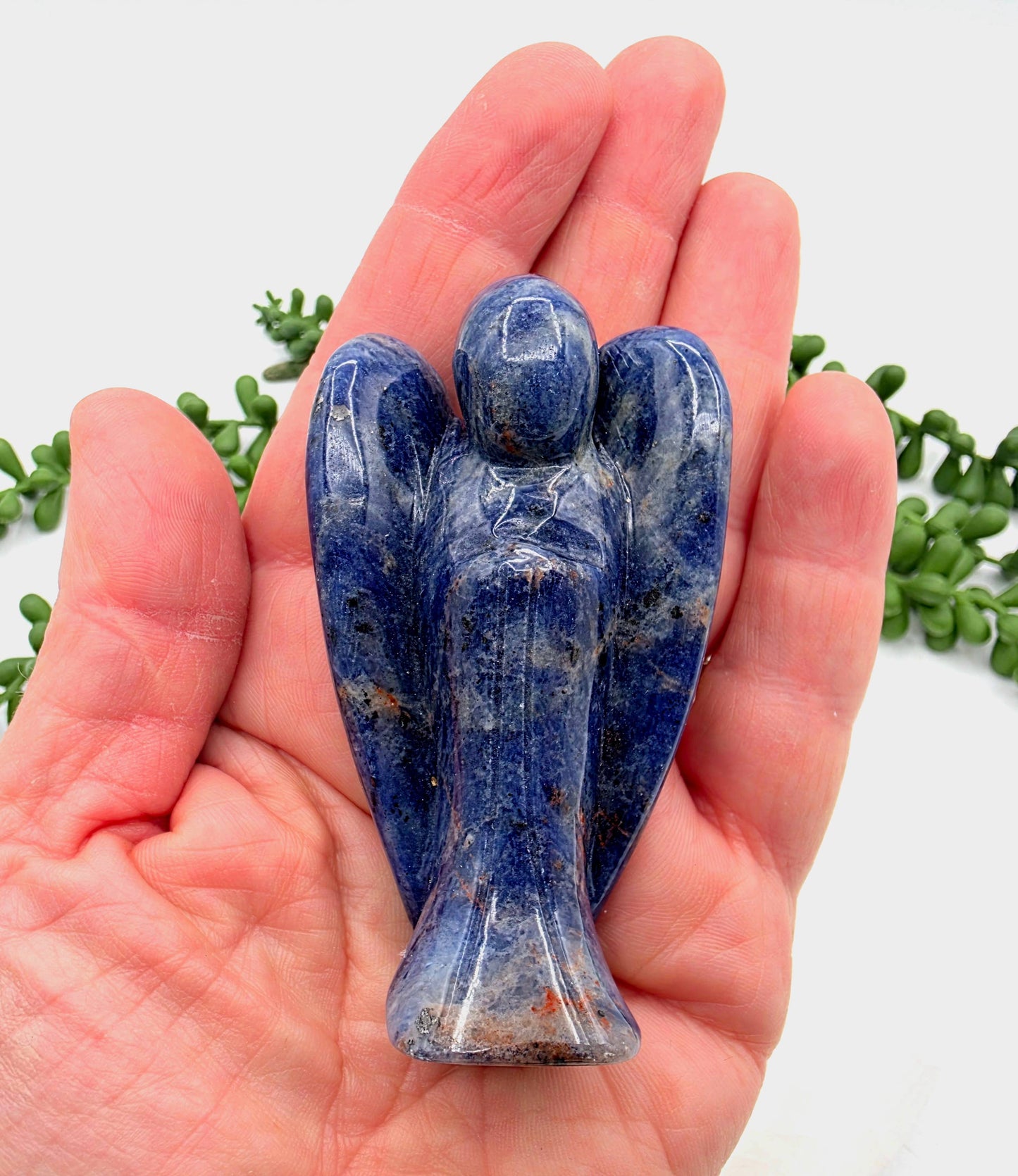 Sodalite Gemstone Angel Figurine (3")