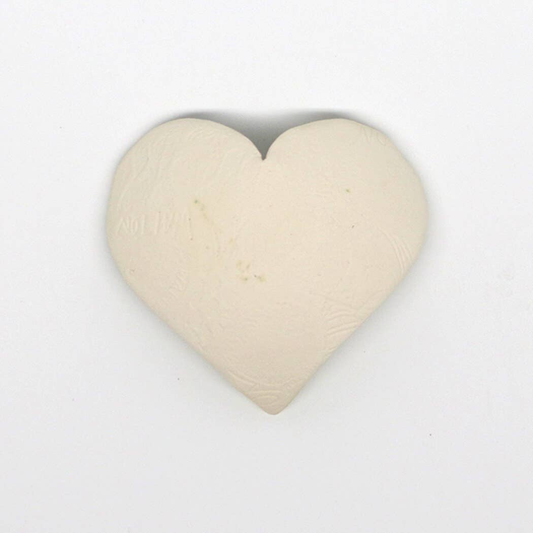 Pottery Dish Bowl - Heart Large Pressed Flowers Handmade USA