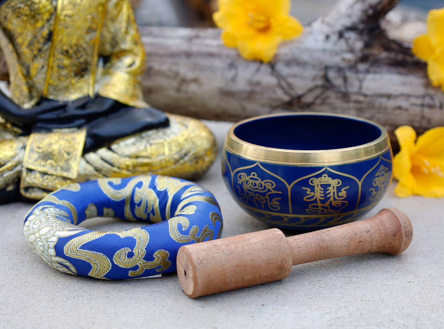Tibetan Singing Bowl - Complete Set For Meditation & Yoga