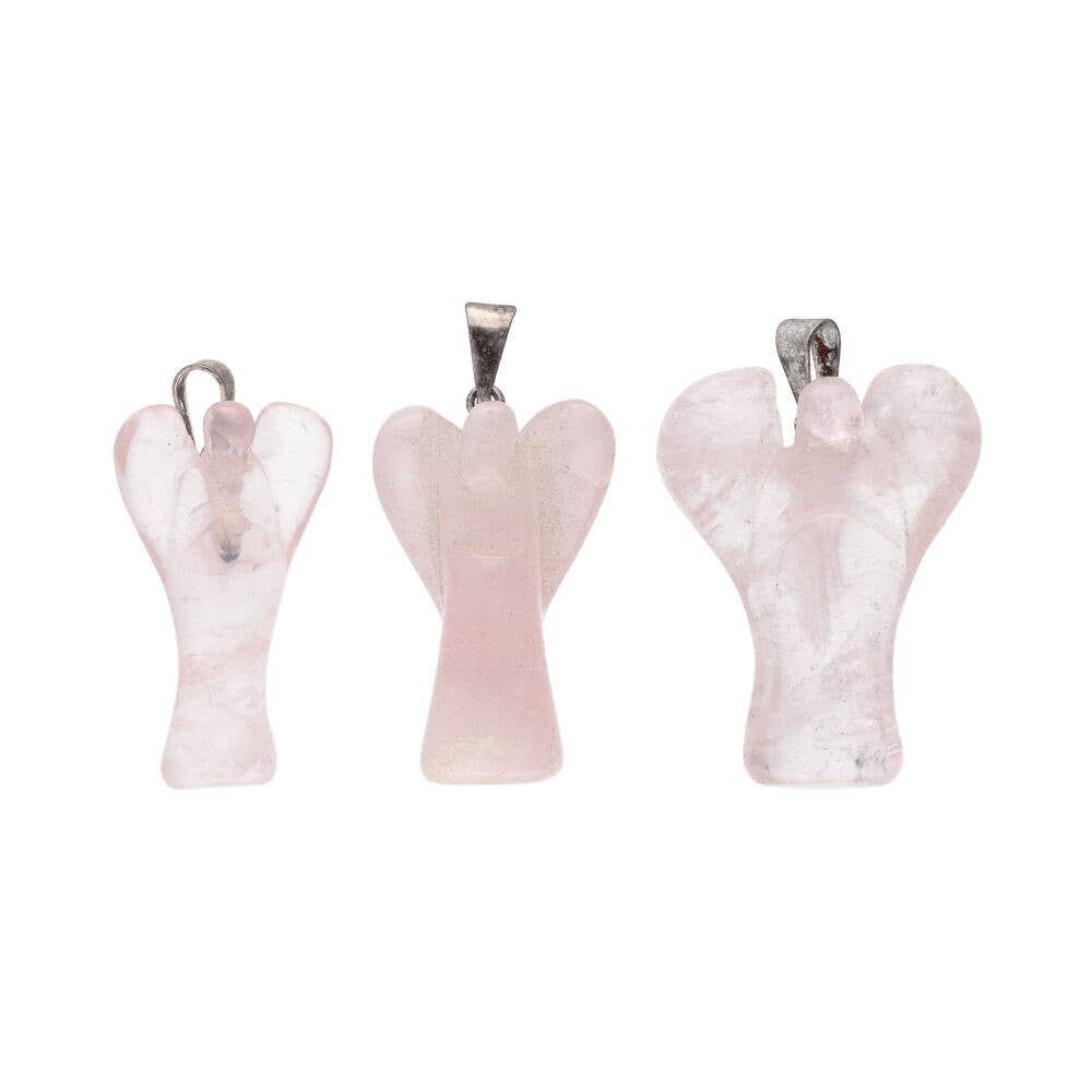 Rose Quartz Angel Pendant