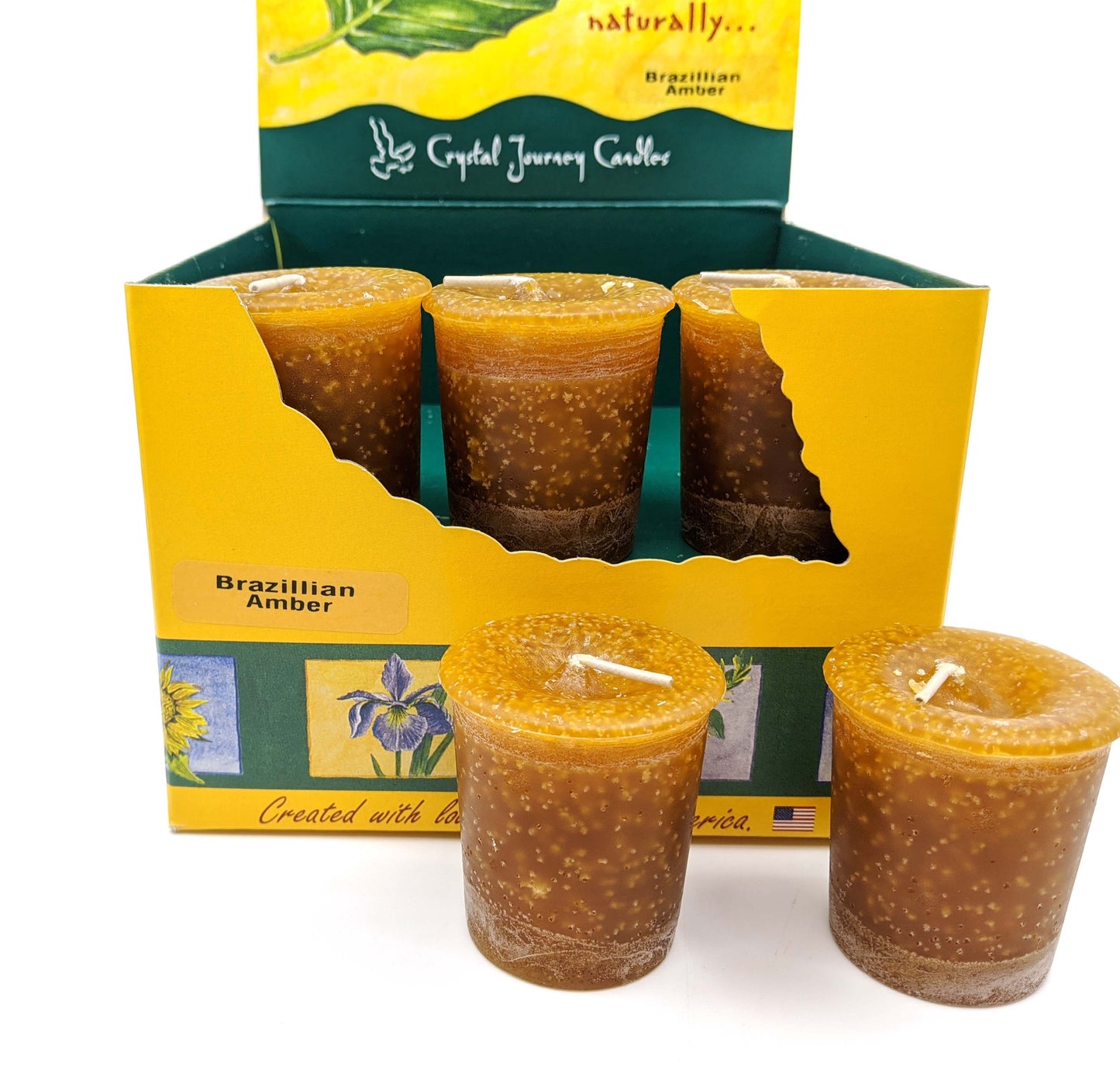 Crystal Journey Votive Brazilian Amber Box of 18