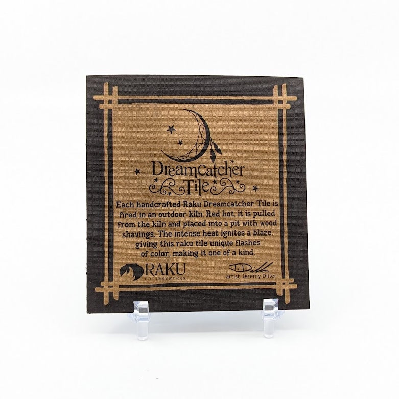 Raku Mini Dreamcatcher Tile - Moon & Star