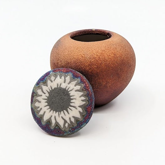 Raku Small Dream Jar - Sunflower