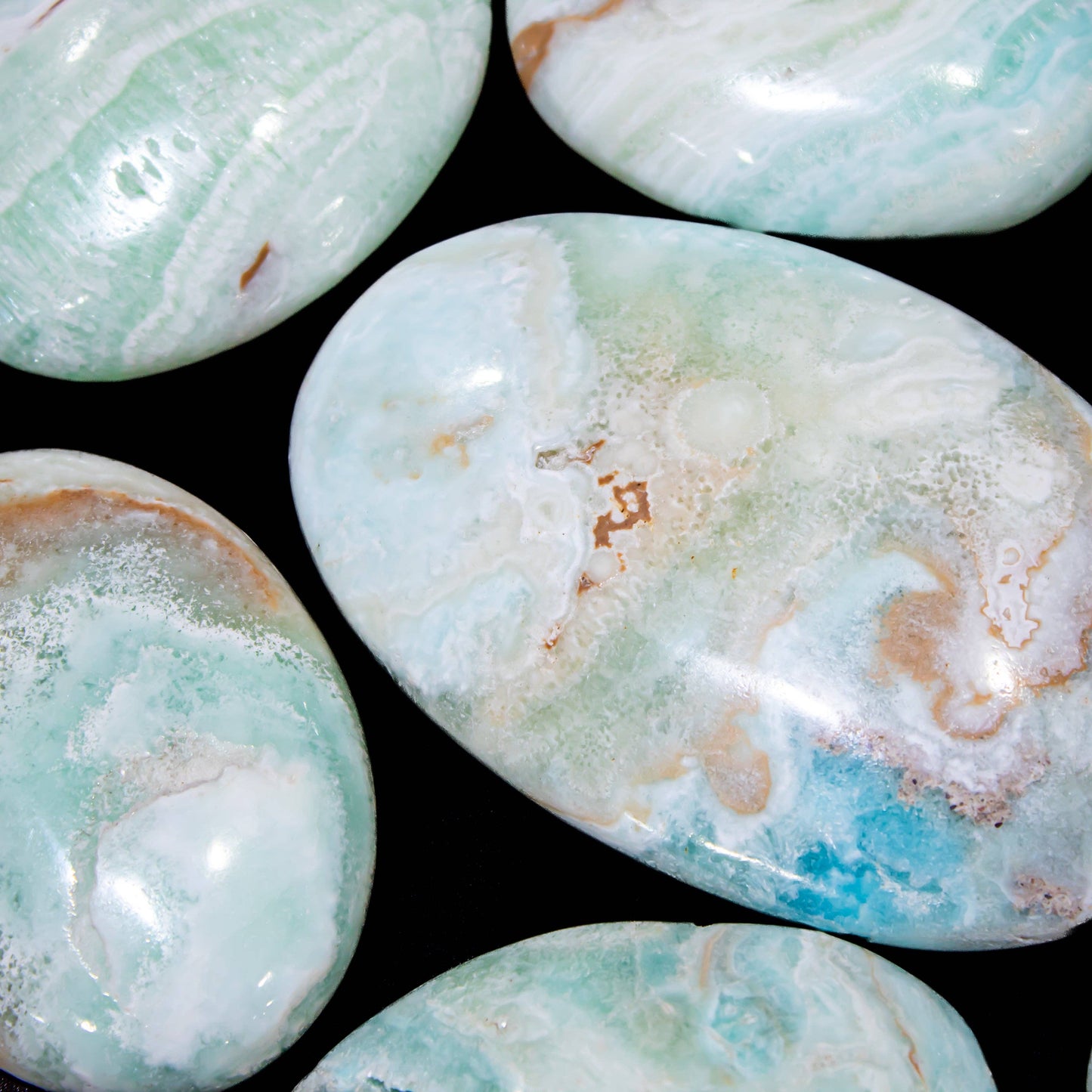 Caribbean Blue Calcite (Seafoam Calcite) Pillows