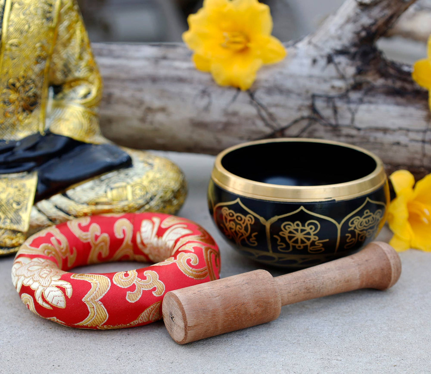 Tibetan Singing Bowl - Complete Set For Meditation & Yoga