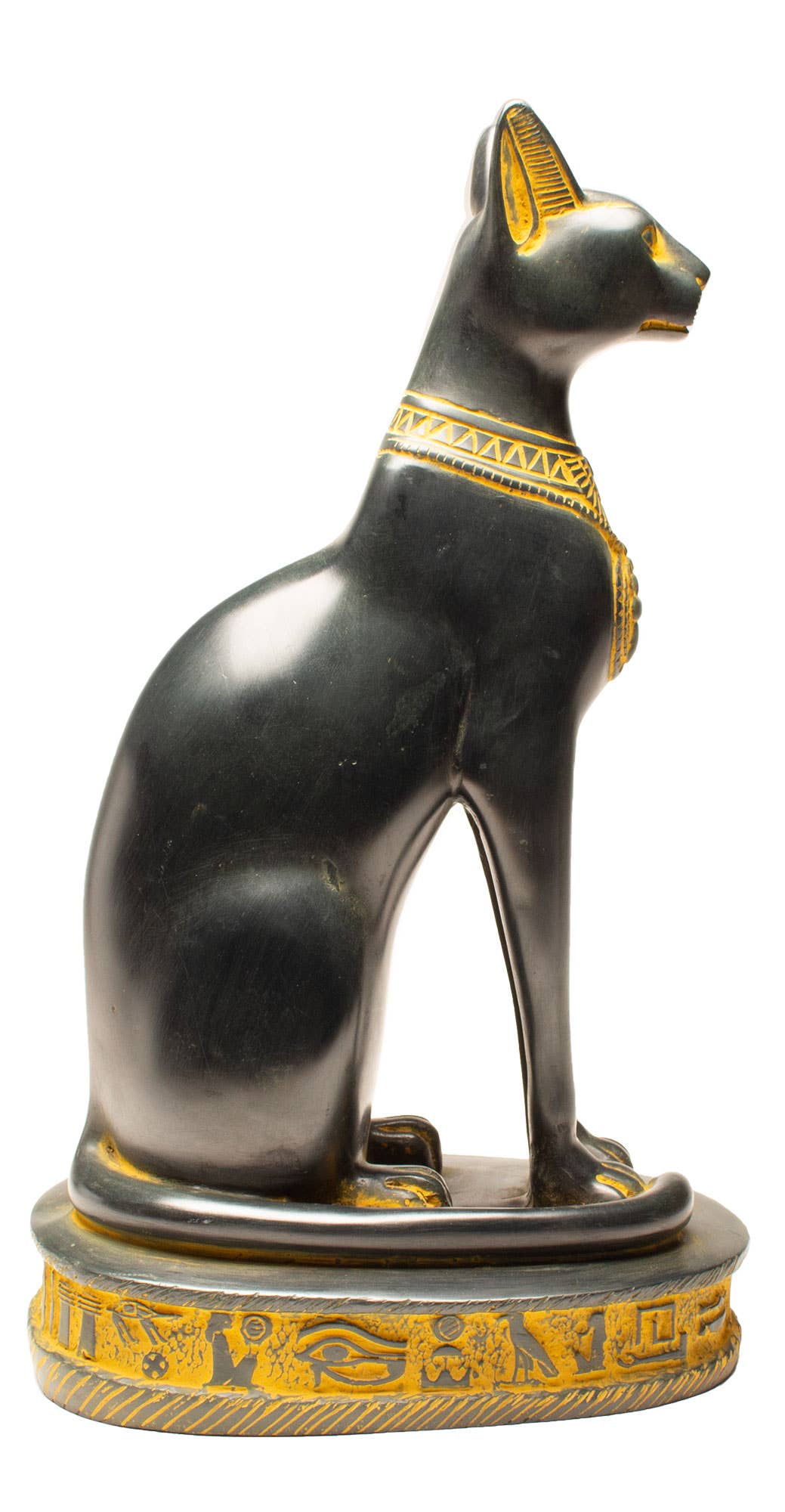 Bastet Cats Statue - Black with Antique Gold Accents