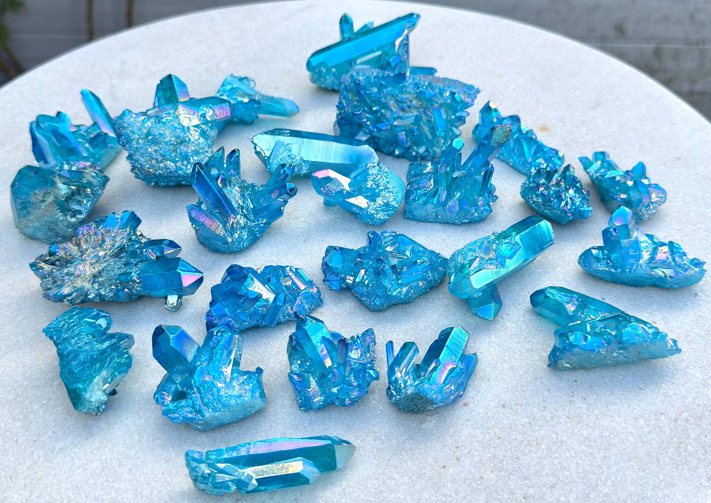 Aqua Aura Quartz Cluster