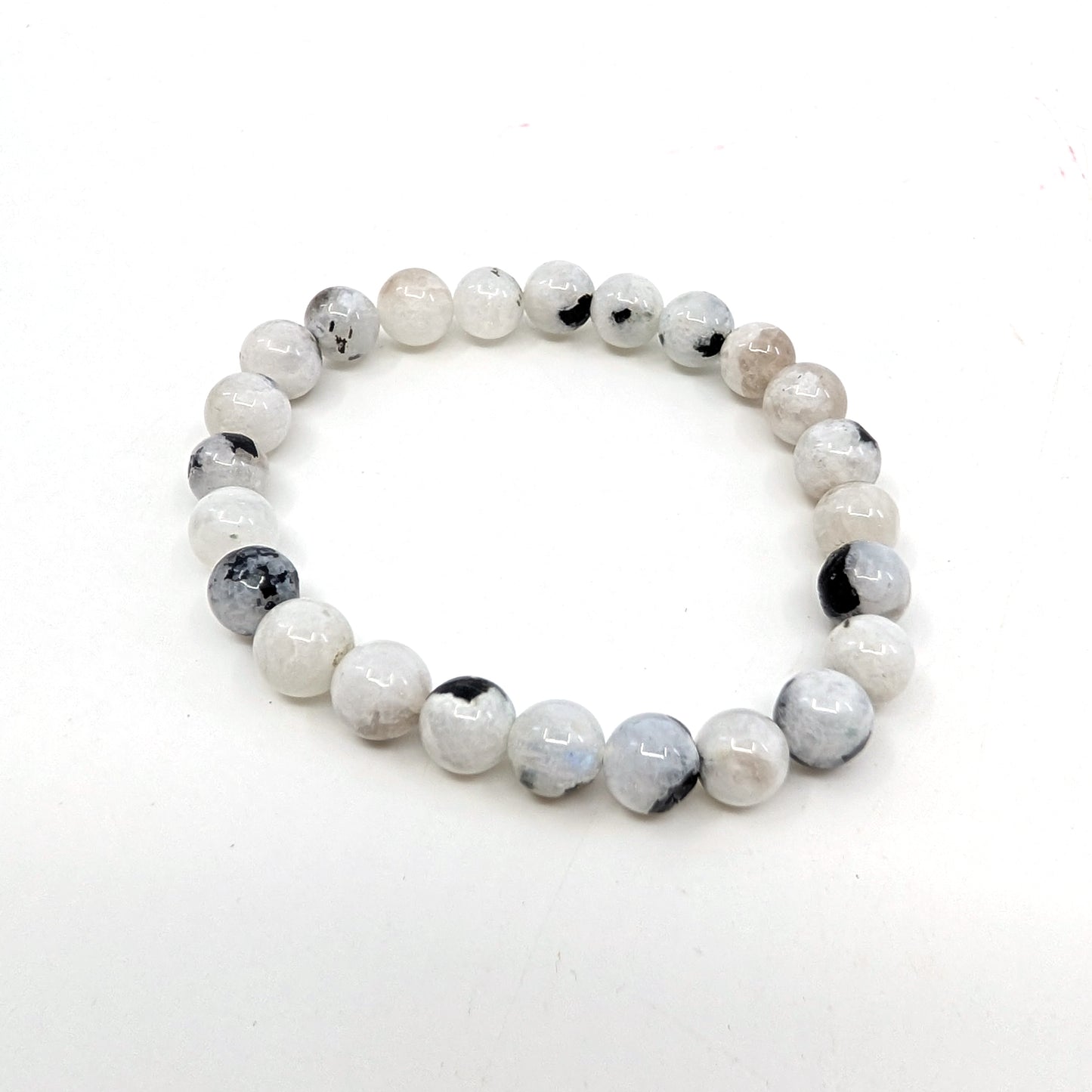 Rainbow Moonstone 8mm 7.5” Stretch Bracelet