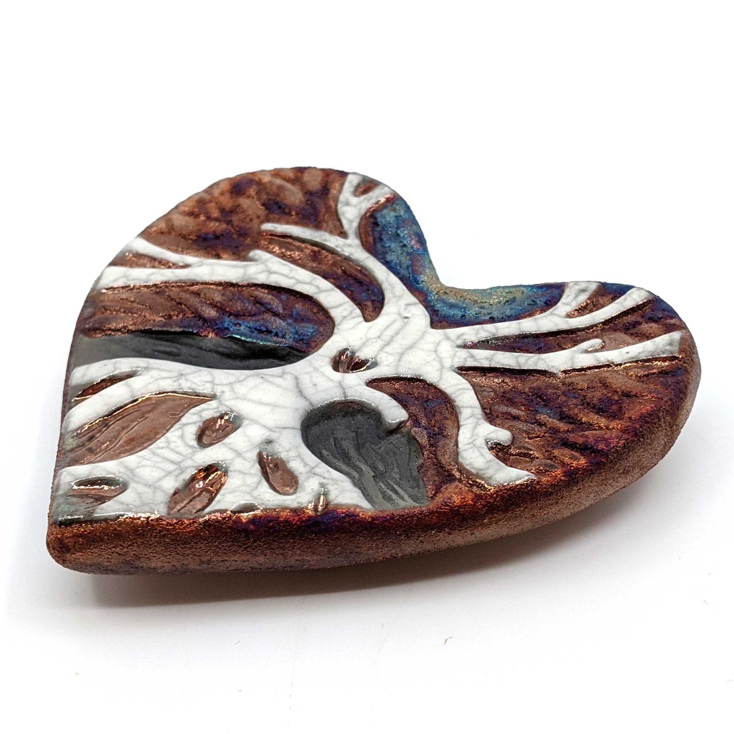 Raku Pottery Blessed Heart - Tree of Life