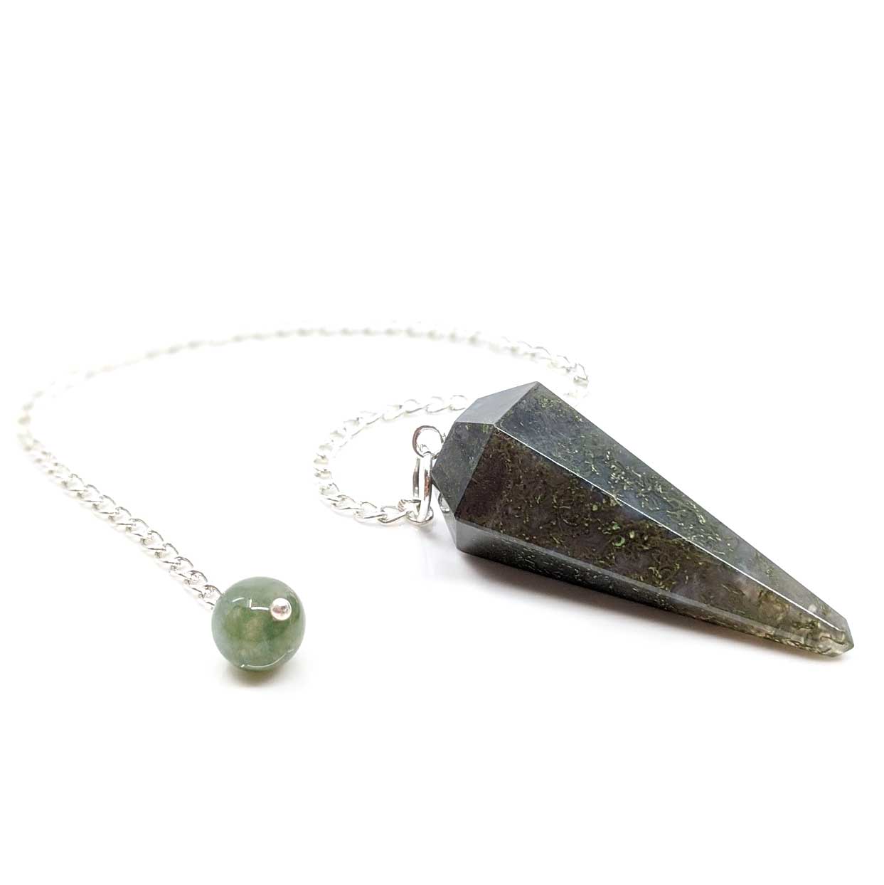 Dark Moss Agate Pendulum