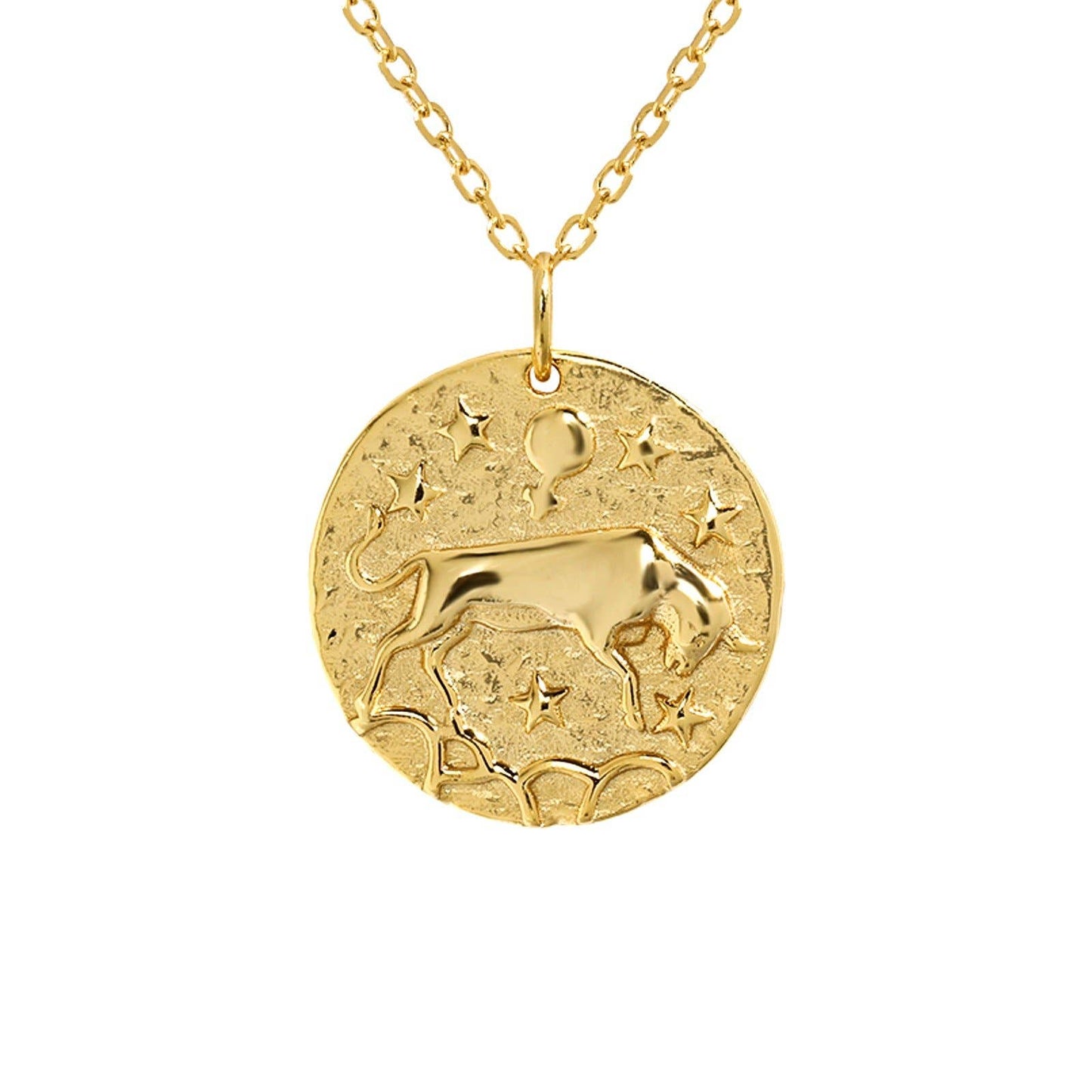 Taurus Zodiac Necklace 18k over Sterling Silver