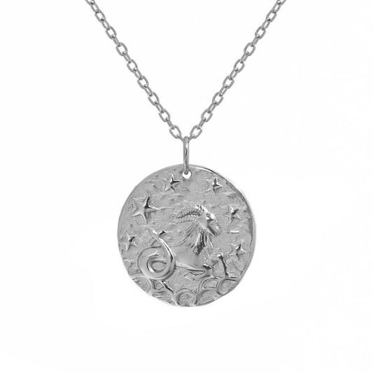 Capricorn Zodiac Necklace Sterling Silver