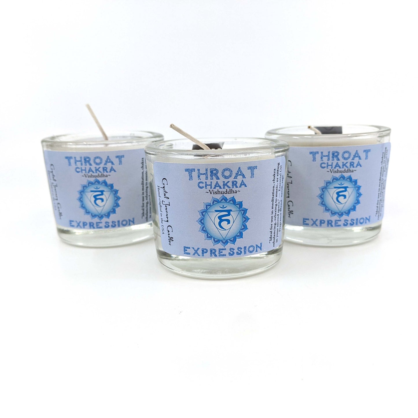 Crystal Journey Filled Votive Throat Chakra