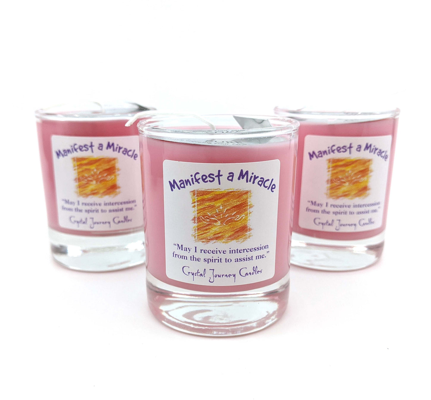 Crystal Journey Filled Votive Holder - Manifest a Miracle