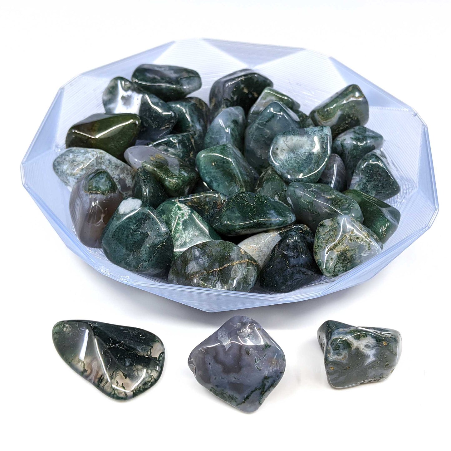 Moss Agate Tumble Polished 1pc.