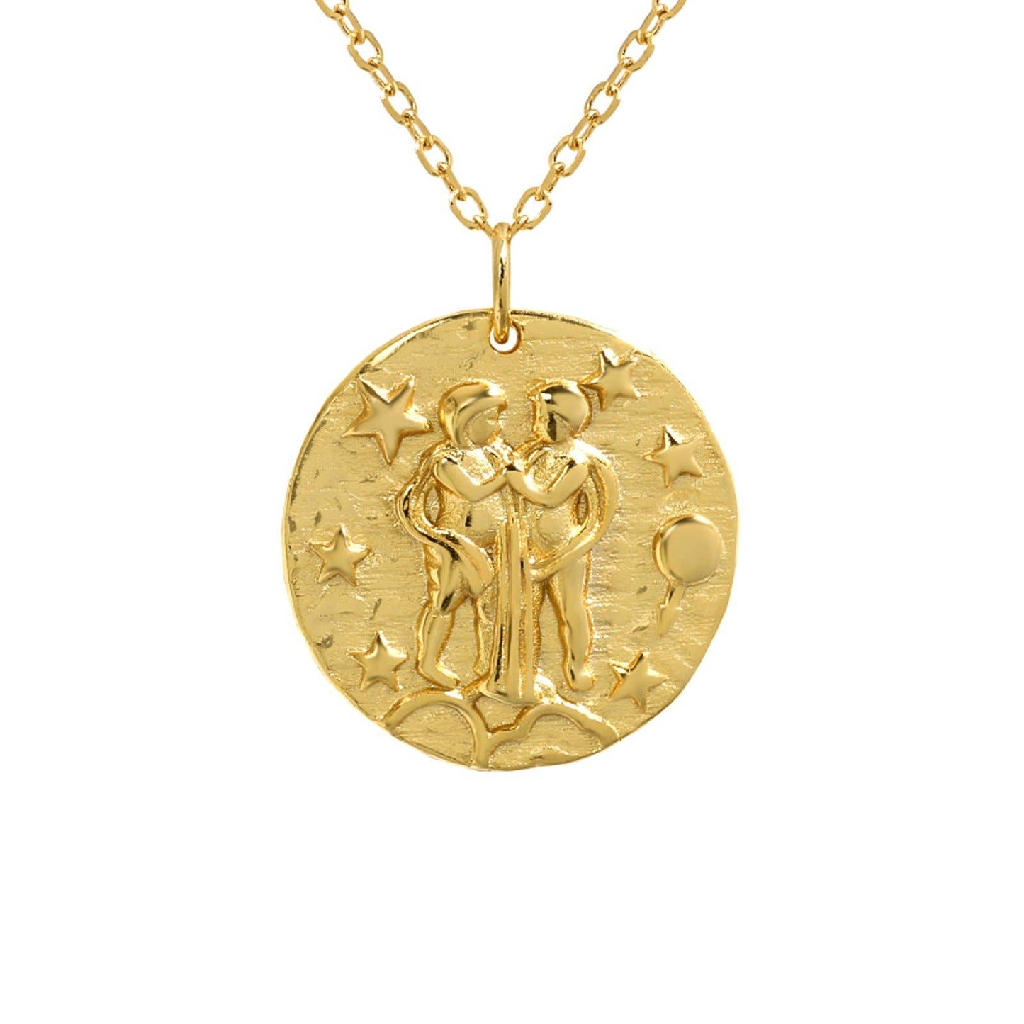 Gemini Zodiac Necklace 18k over Sterling Silver