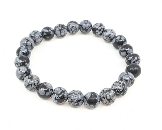 Snowflake Obsidian 8mm Stretch Bracelet