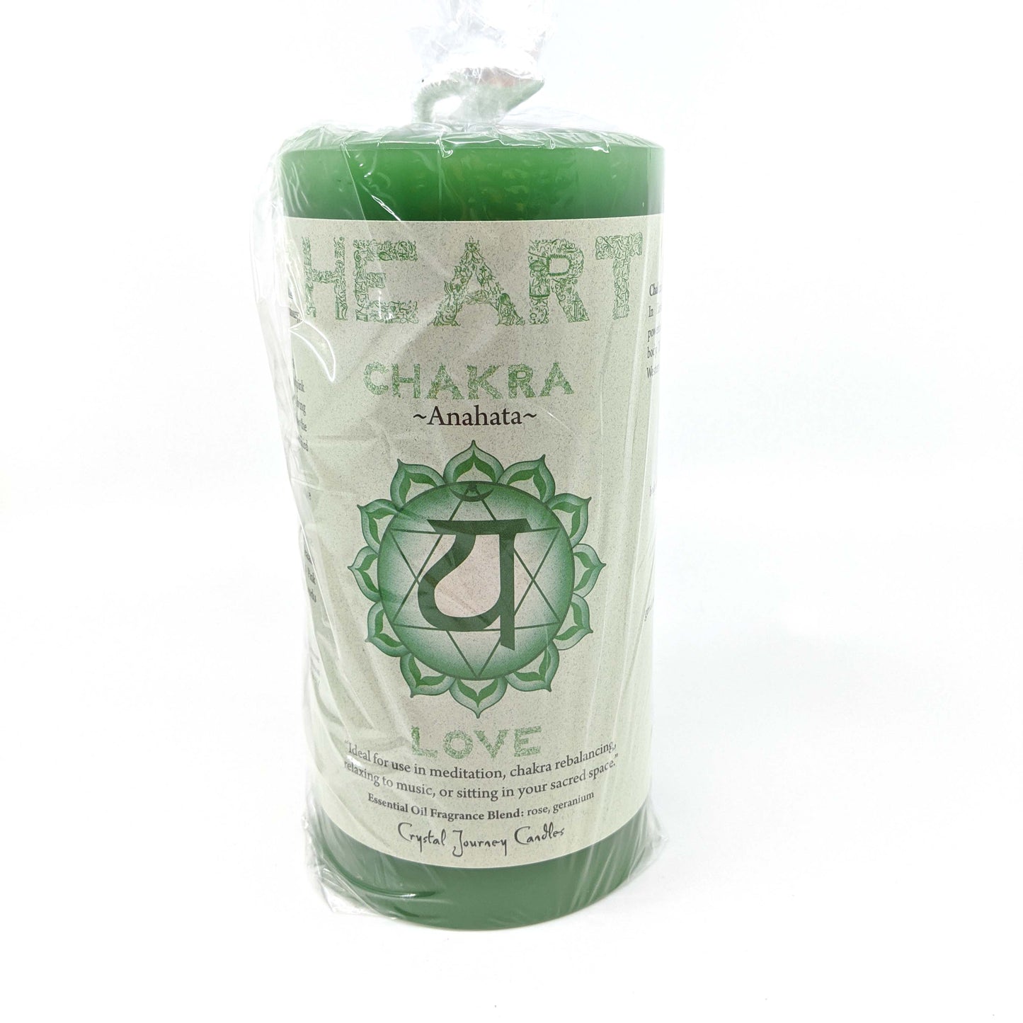 Crystal Journey Chakra Pillar Candle - Heart