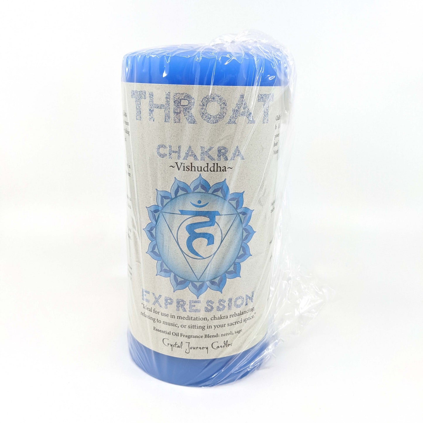 Crystal Journey Chakra Pillar Candle - Throat