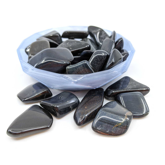 Blue Tigers Eye (Hawks Eye) Tumble Polished 1pc.