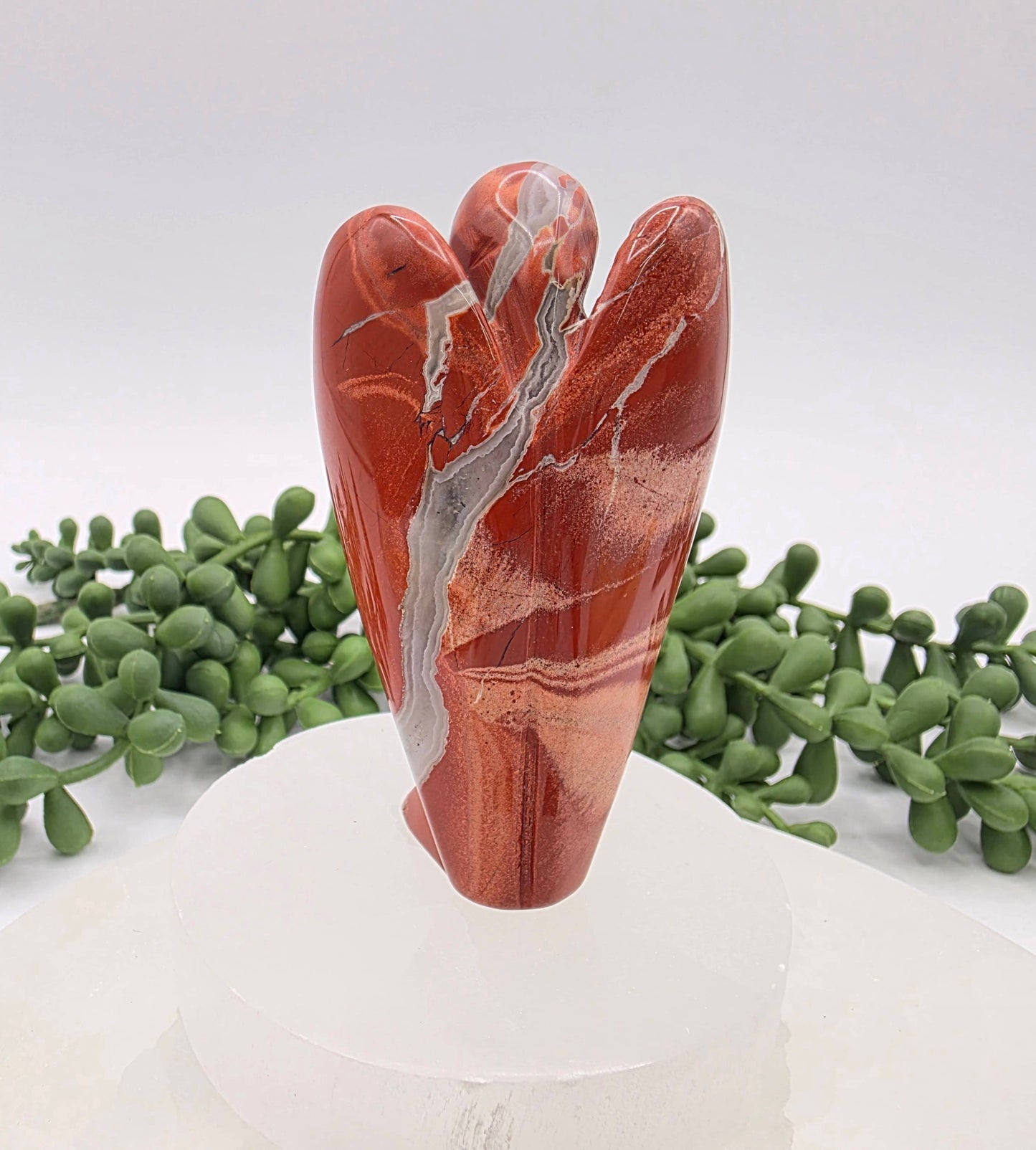Red Jasper Gemstone Angel Figurine (3")