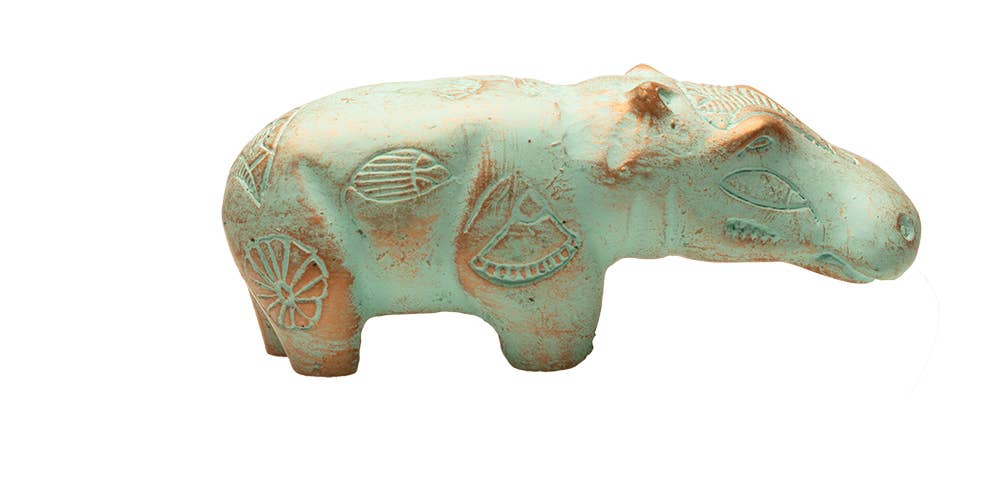 Hippo Statue  - Patina - 5.5"