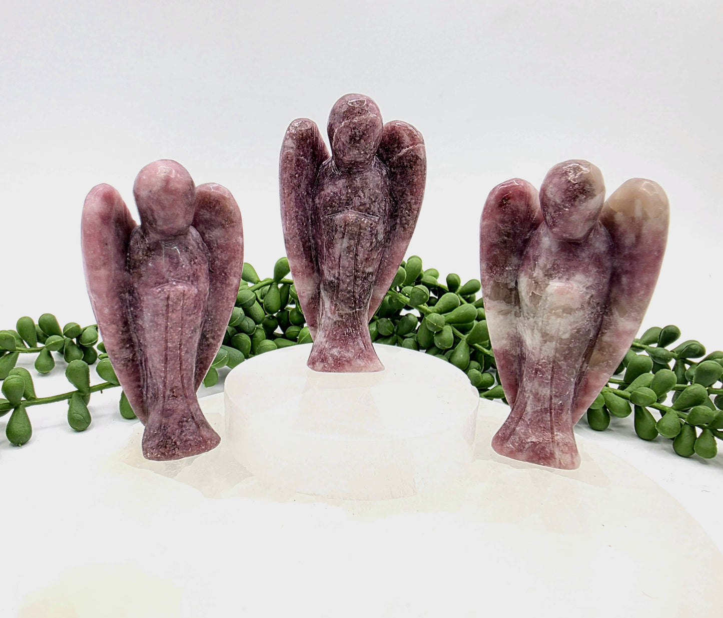 Lepidolite Gemstone Angel Figurine (3")