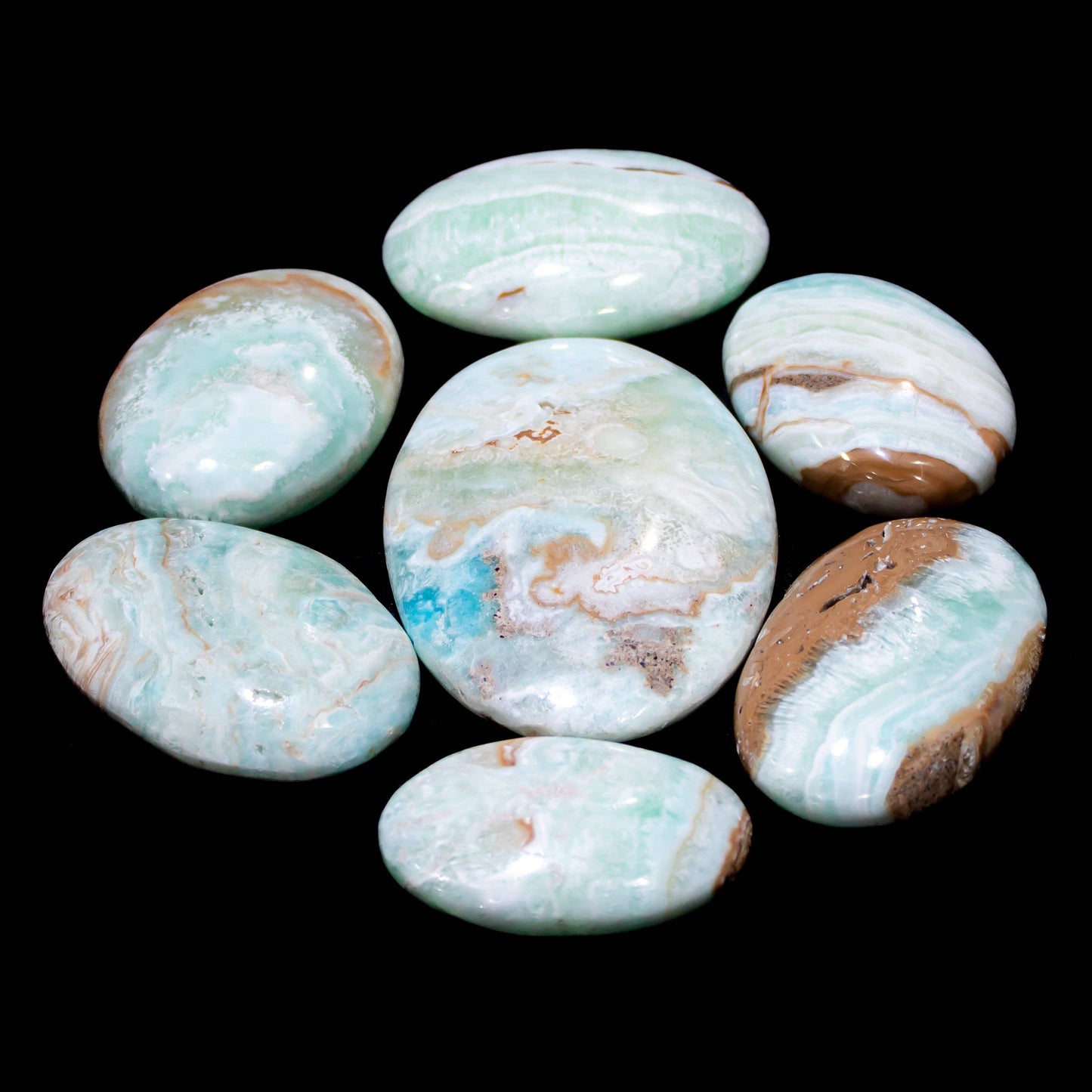 Caribbean Blue Calcite (Seafoam Calcite) Pillows