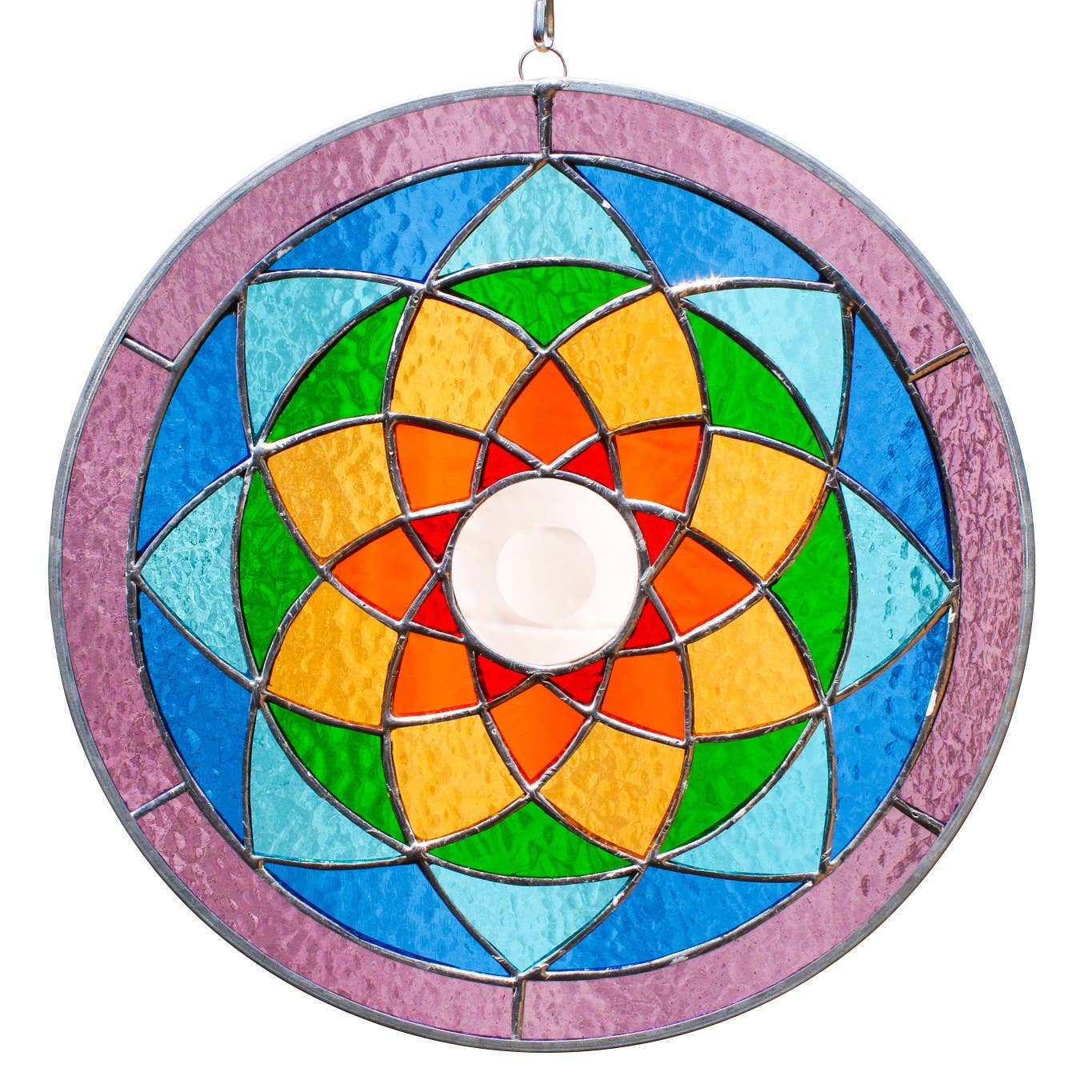 10" Chakra Mandala - Stained Glass Metaphysical Decor