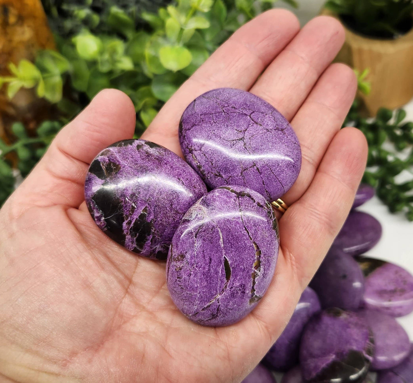 Stichtite Gemstone Palm Stones (45x35x15mm)