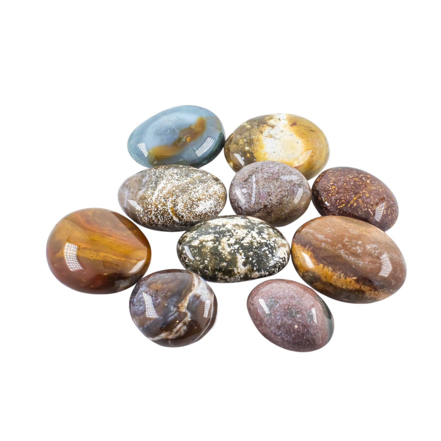 Ocean Jasper Gallets Pillow Palm Stone