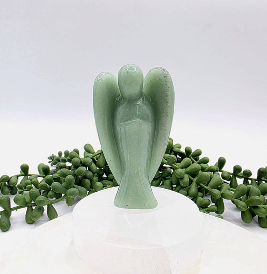 Aventurine Gemstone Angel Figurine (3")