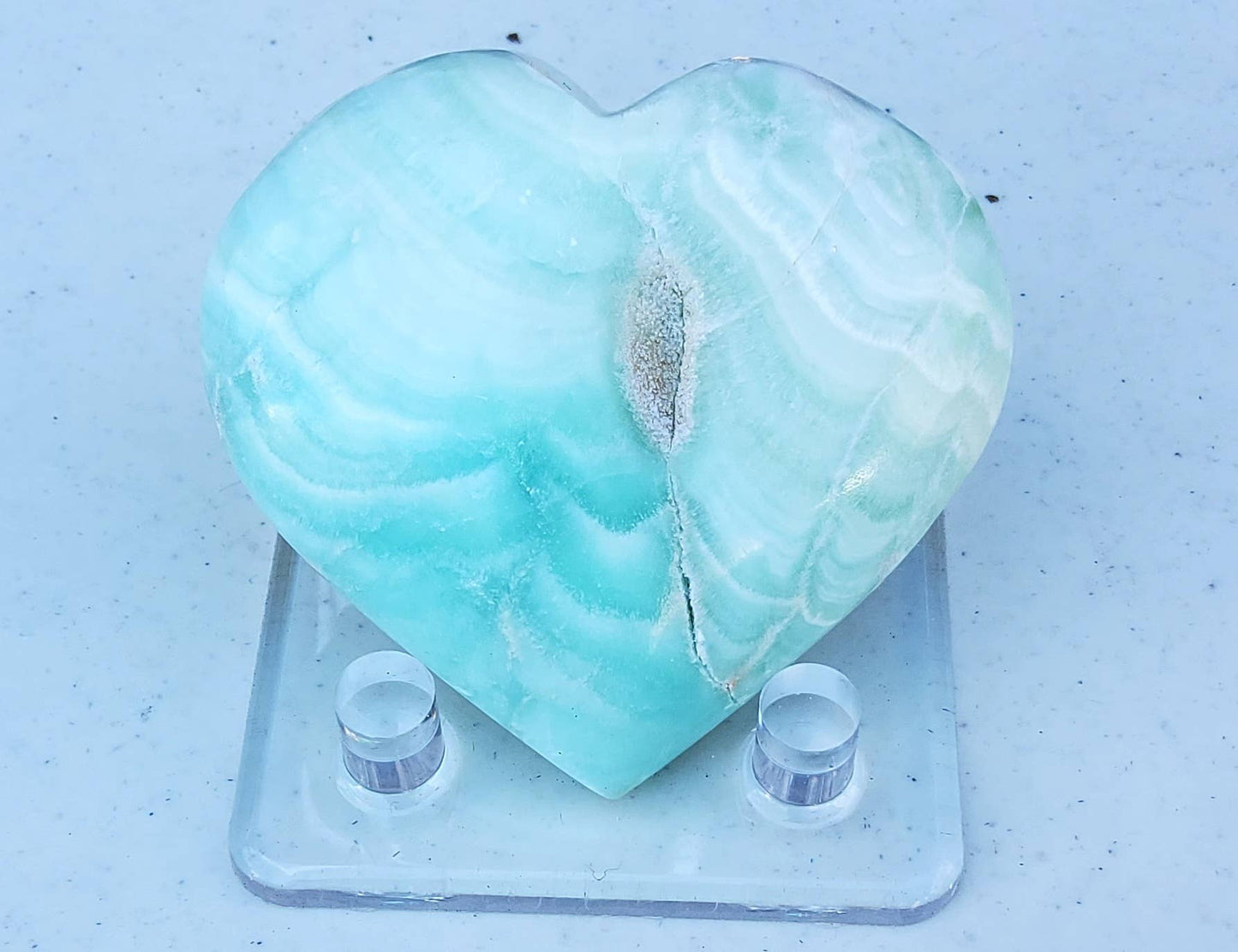 Seafoam Calcite Hearts