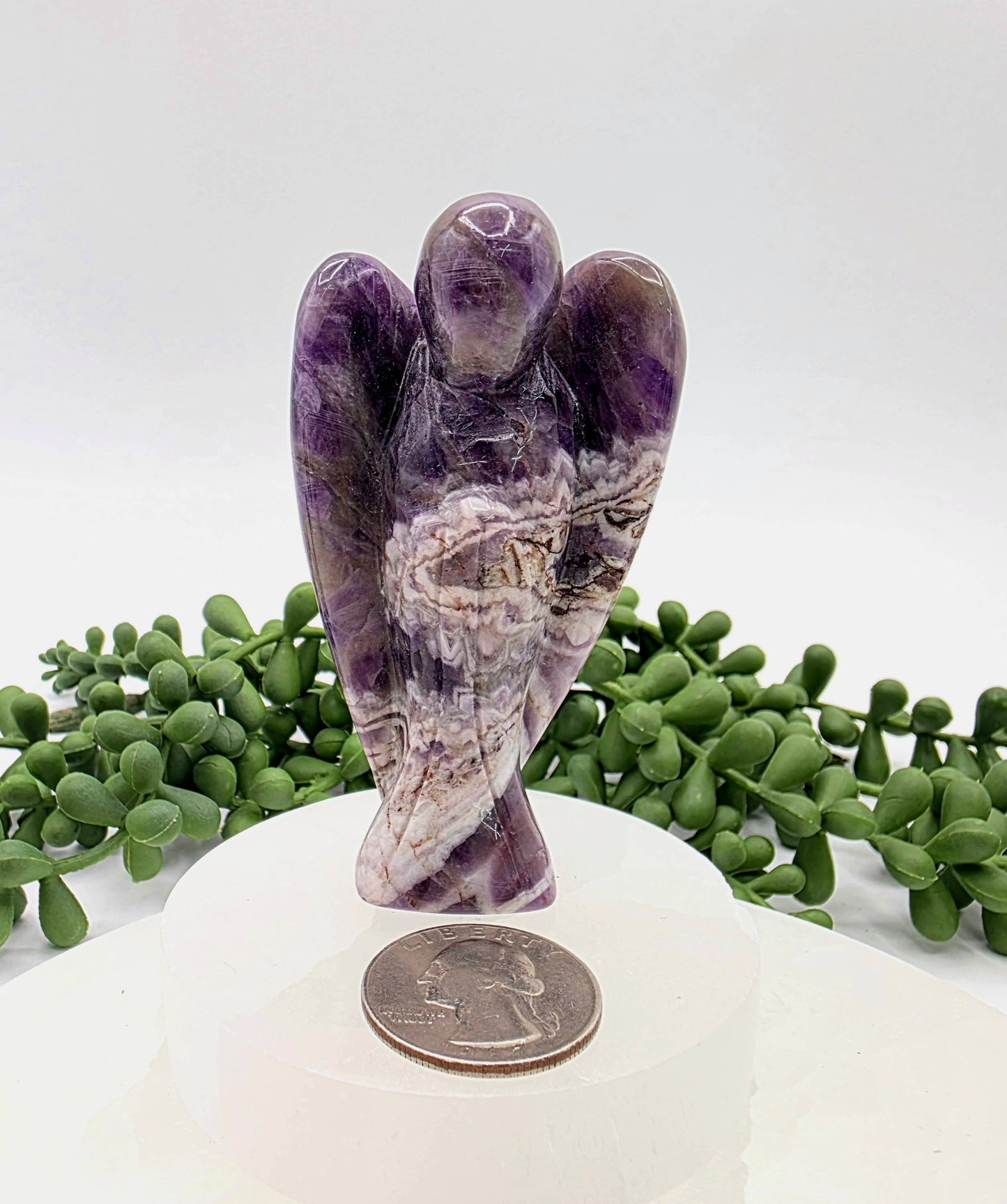 Amethyst Gemstone Angel Figurine (3")