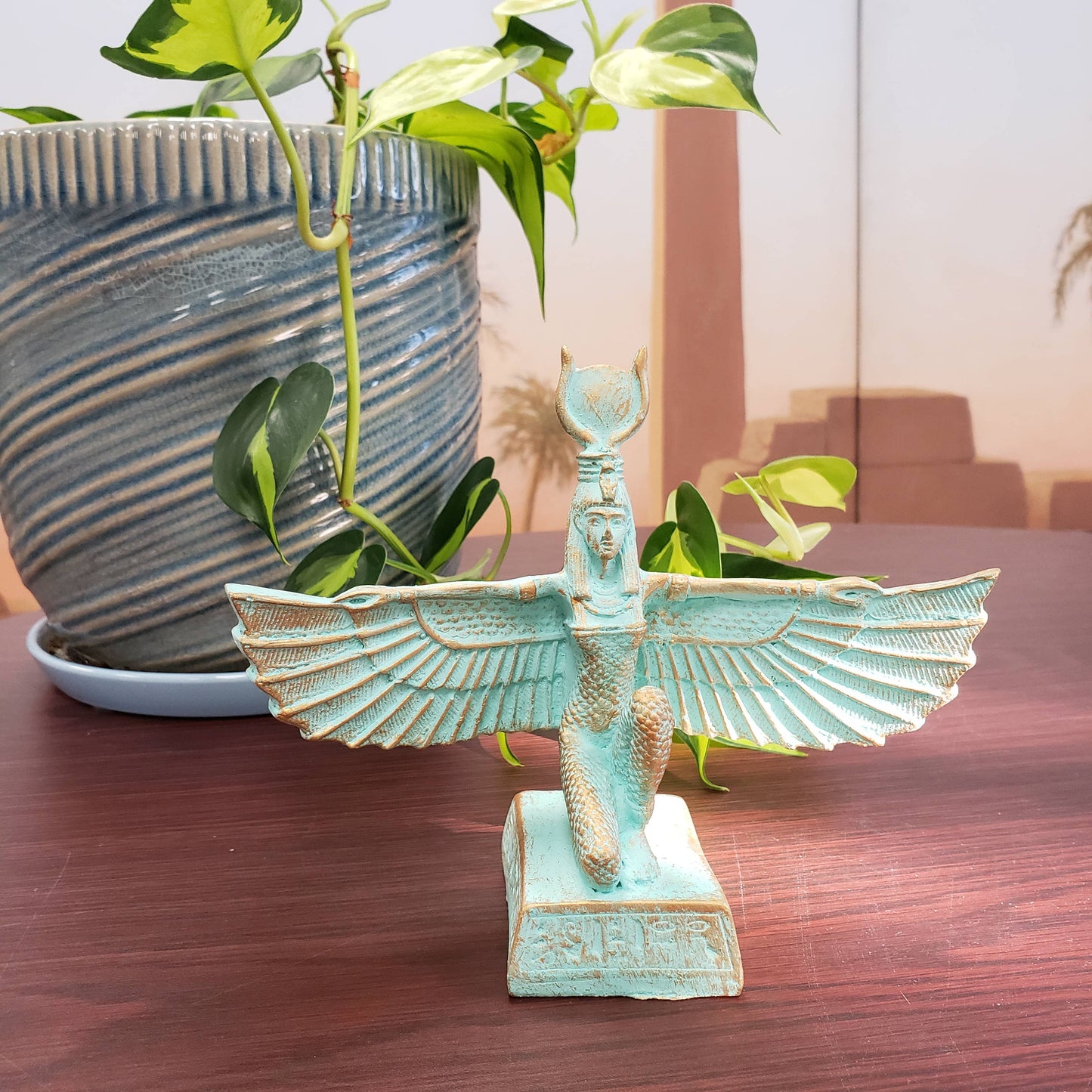 Winged Isis Patina - 6"