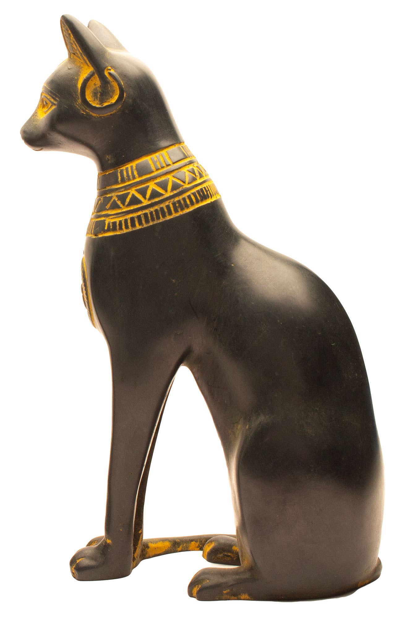 Fine Bastet Cat Antique Gold - 7"