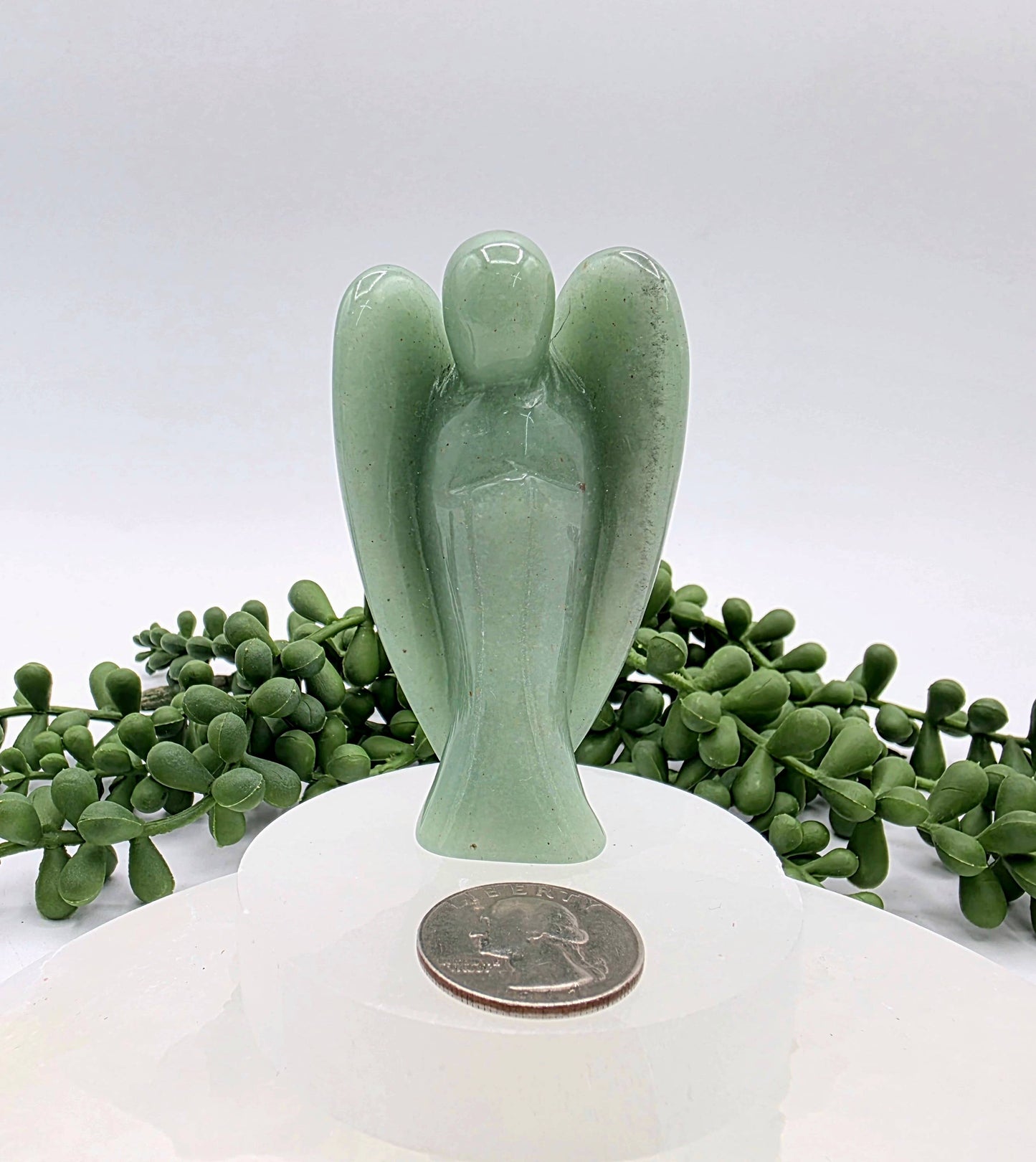 Aventurine Gemstone Angel Figurine (3")