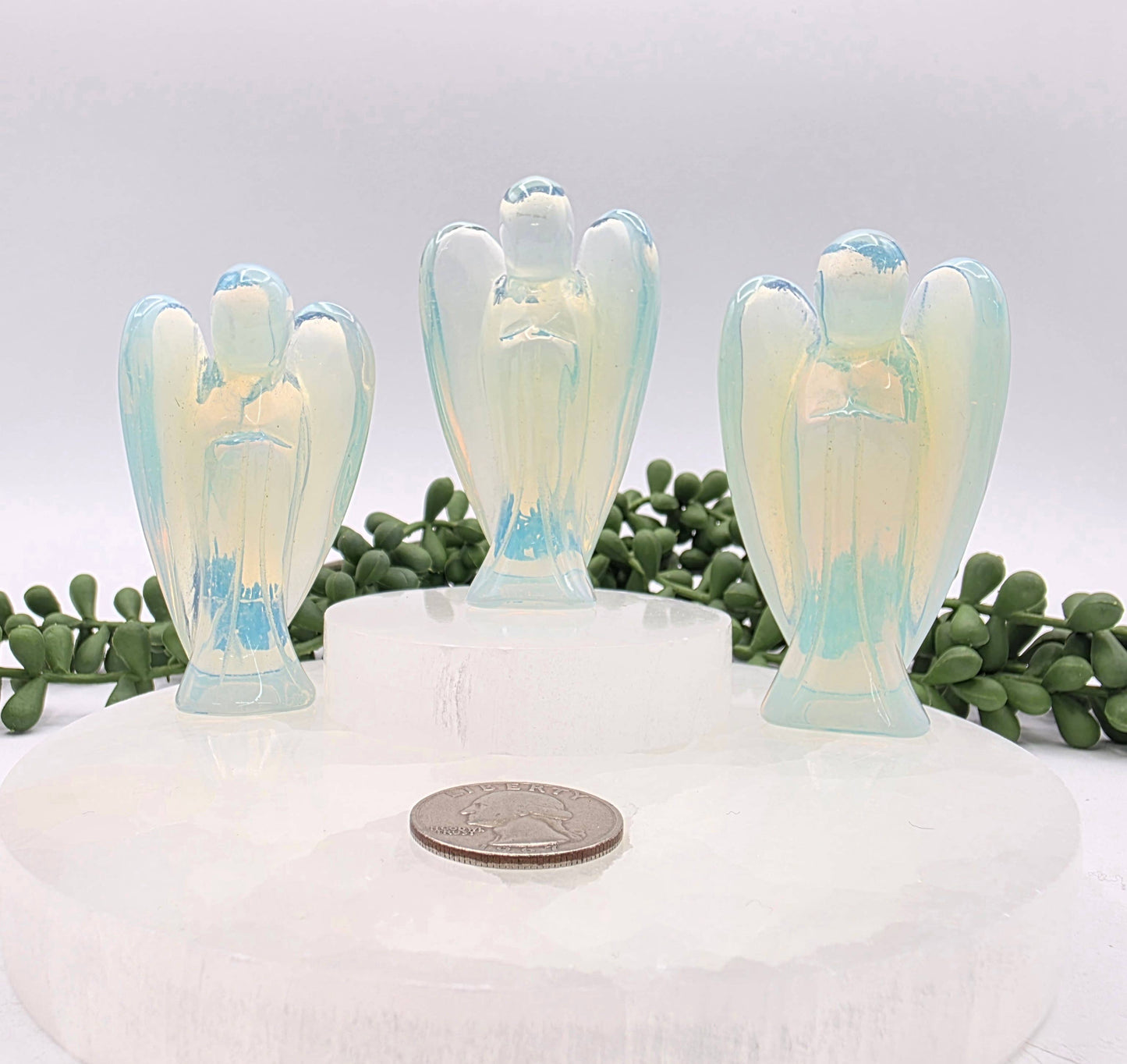 Opalite Gemstone Angel Figurine (3")