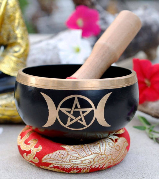 Singing Bowl Complete Set ~ Triple Moon ~ Medium Size