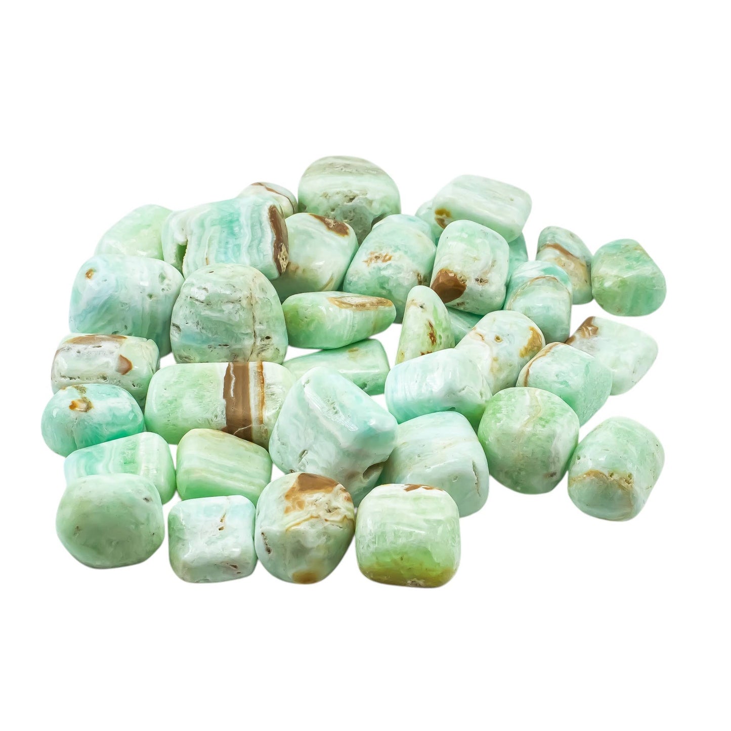 Caribbean Blue Calcite (Seafoam Calcite) Polished Tumbled