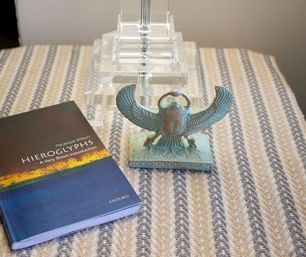 Winged Scarab Double-Sided Statue Patina - 4" -Made in Egypt