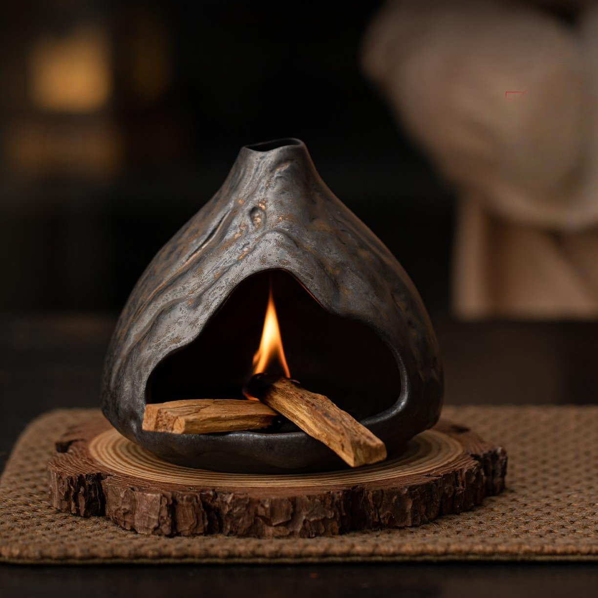 Gilded Iron Glaze - Volcano Fireplace