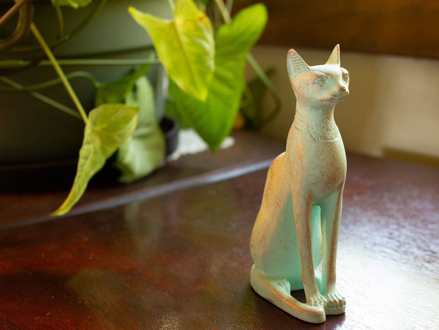 Bastet Cat Statue Patina - 5.25" - Egyptian Goddess