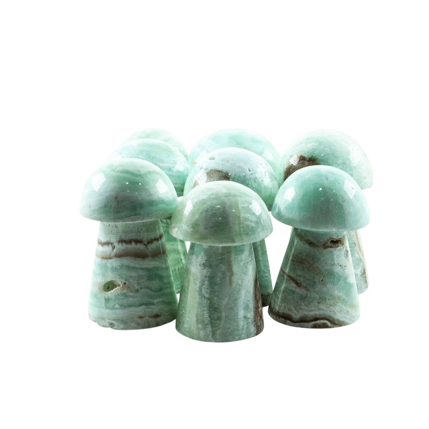 Caribbean Blue Calcite (Seafoam Calcite) Mushrooms
