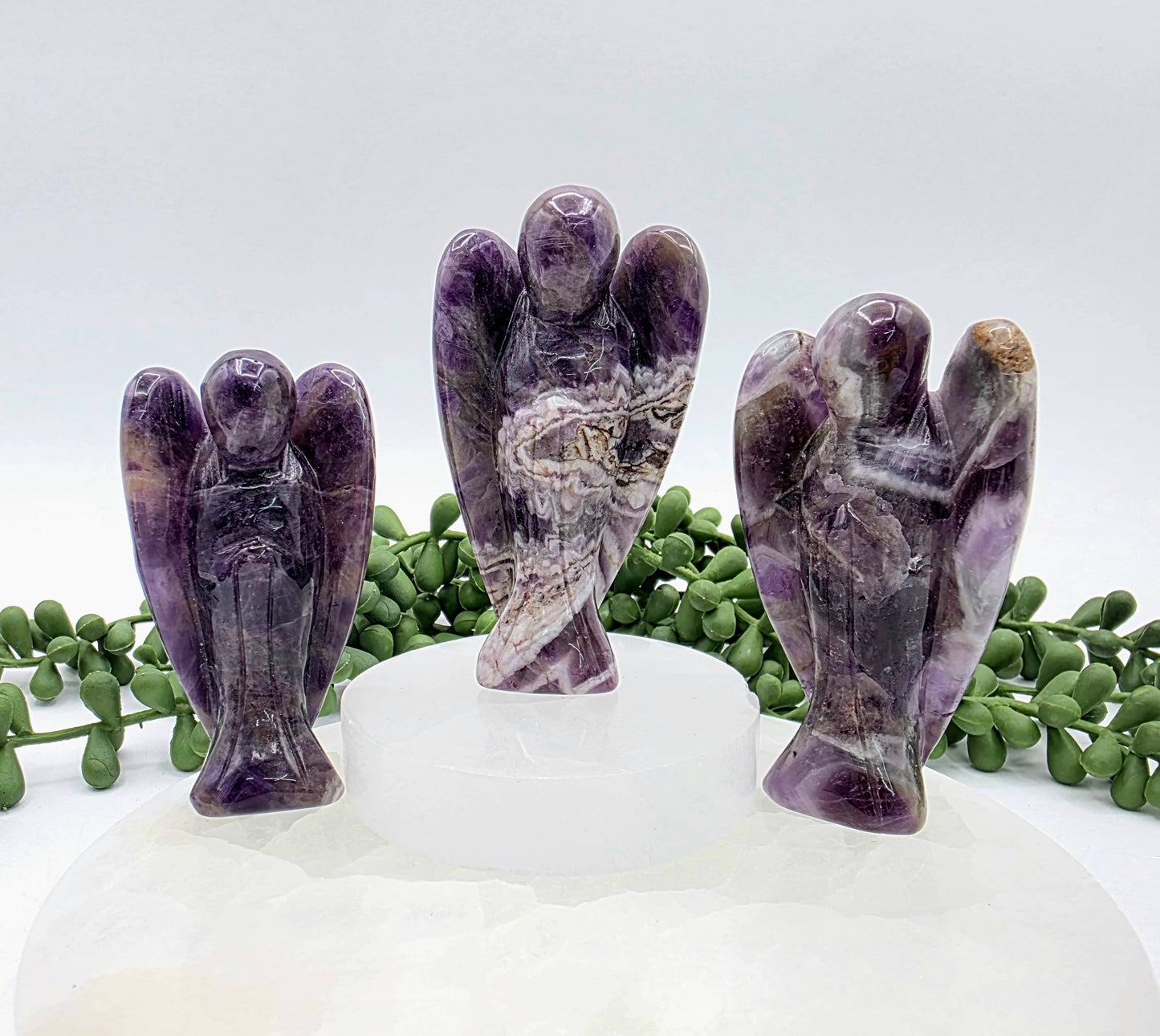 Amethyst Gemstone Angel Figurine (3")