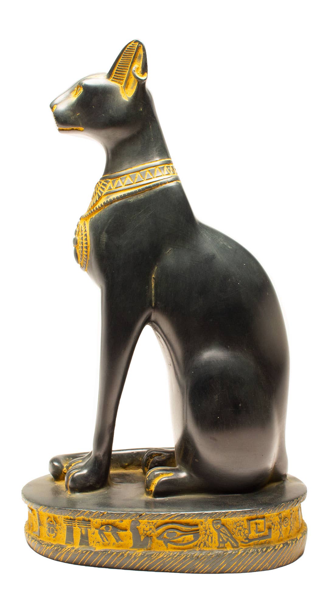 Bastet Cats Statue - Black with Antique Gold Accents